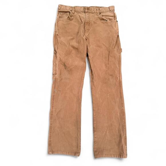 Dickies Carpenter Painter Workwear Utility Pocket Tan Pants Paint Splatter Wear - Picture 5 of 8